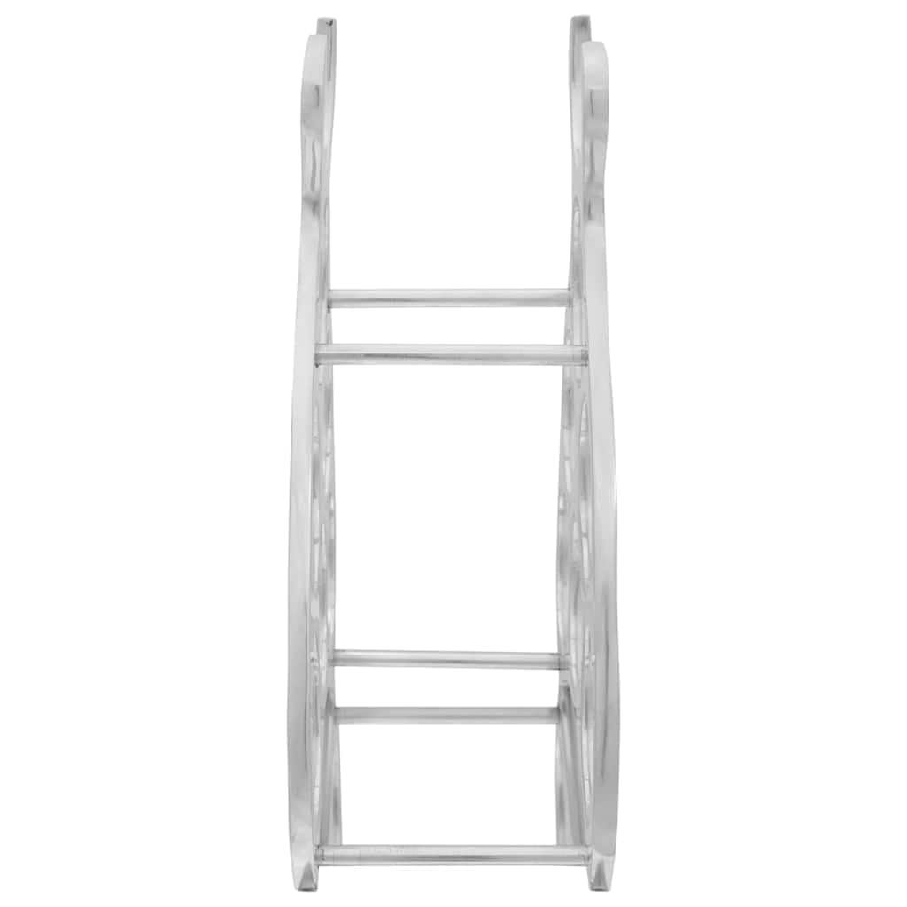 vidaXL Möbel Weinregal Aluminium Silber dreieckig poliert