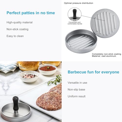 Intirilife Hamburger Presse Grau 12 cm Burger Patties