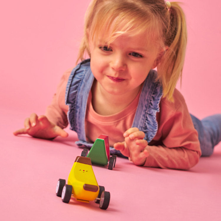 Kikkerland Kidoki Fruit-Fun Pullback Cars Rückziehauto Frucht