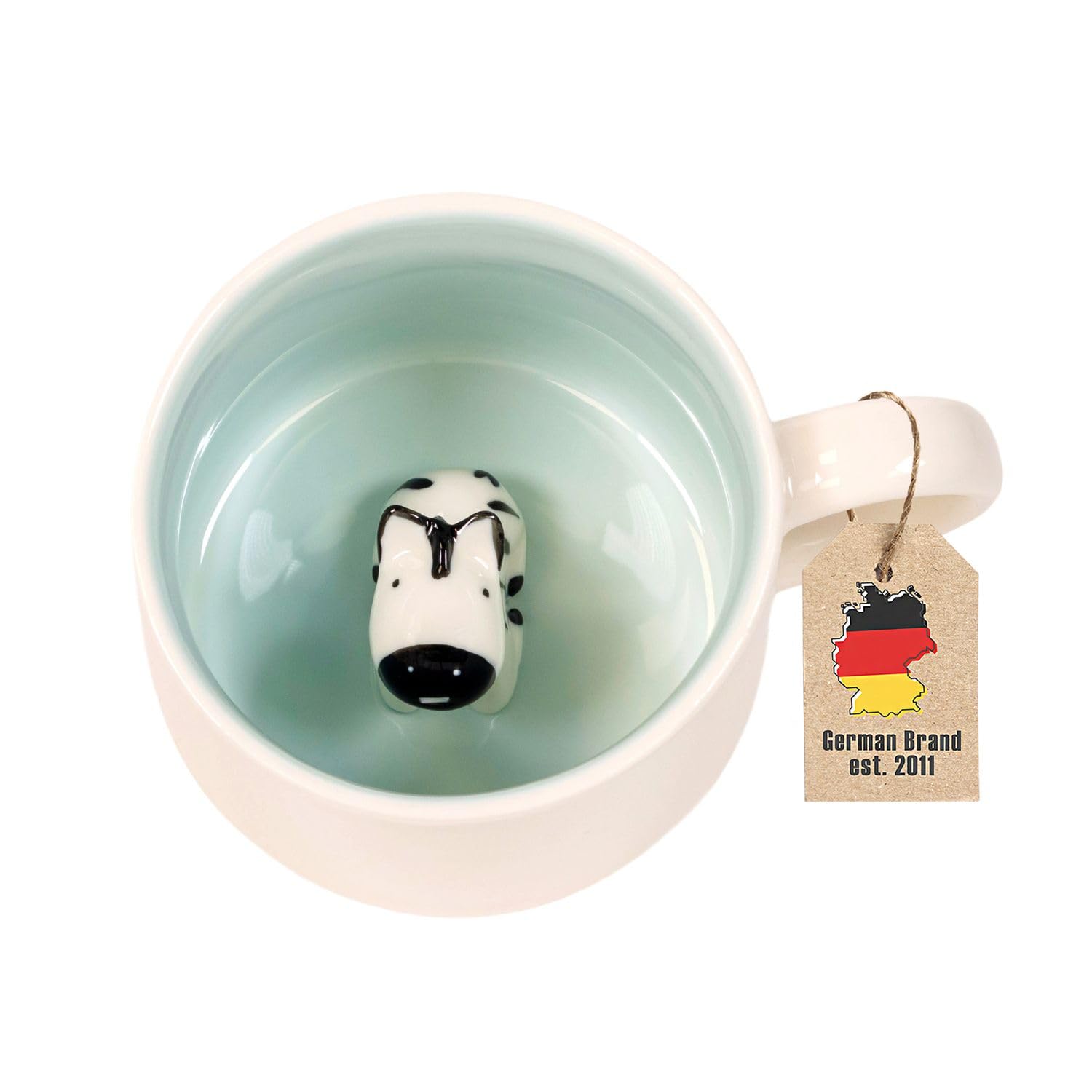 Intirilife Tasse Kuh 300 ml Keramik Becher 3D Tiermotiv Henkel