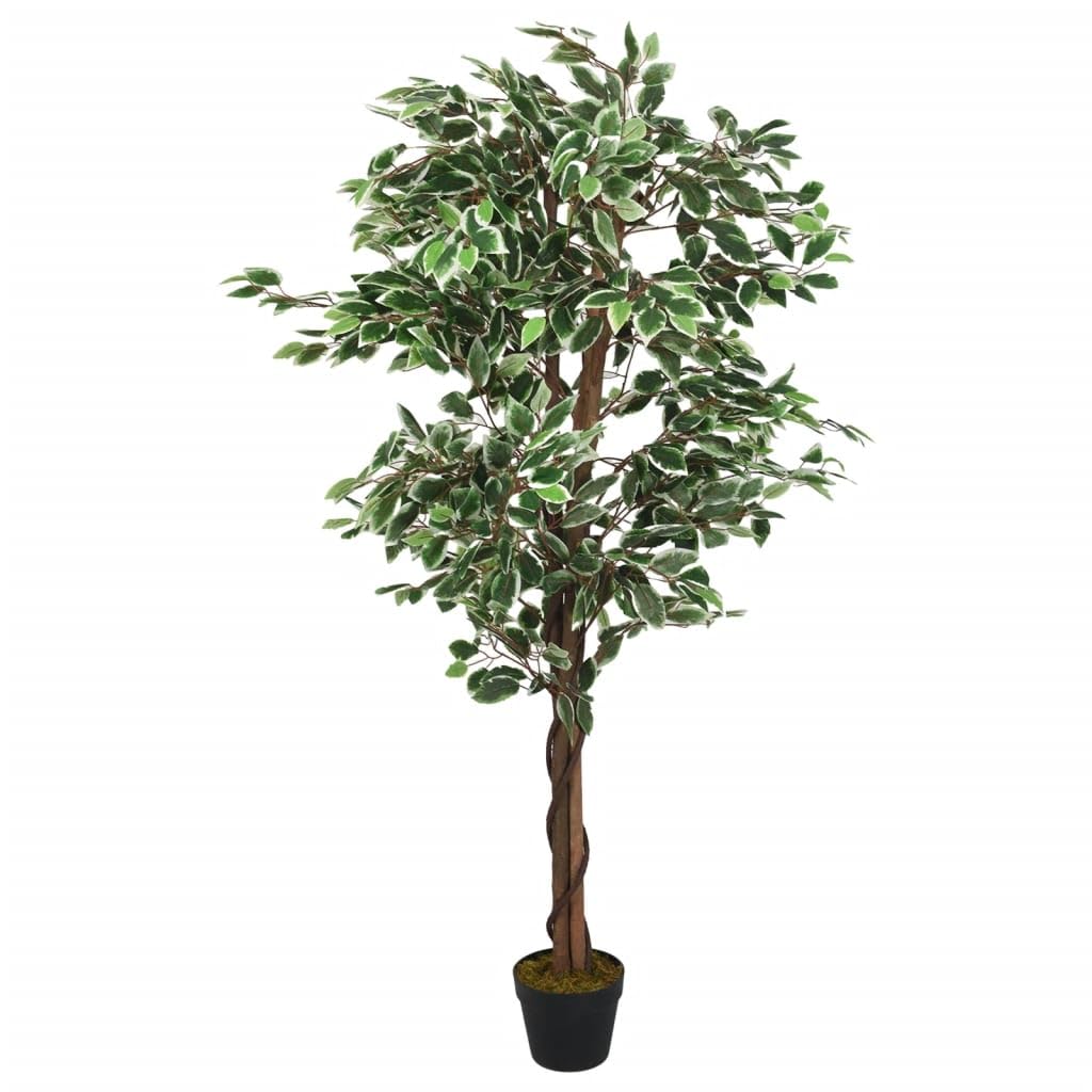 vidaXL Ficusbaum künstlich 120 cm Kunstpflanze grün 630 Blätter