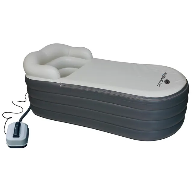 Serenelife Aufblasbare Badewanne Whirlpool mit Sprudelmatte