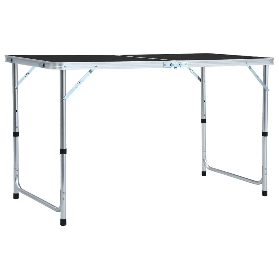 vidaXL Campingtisch klappbar 60x60 cm Koffertisch grau höhenverstellbar