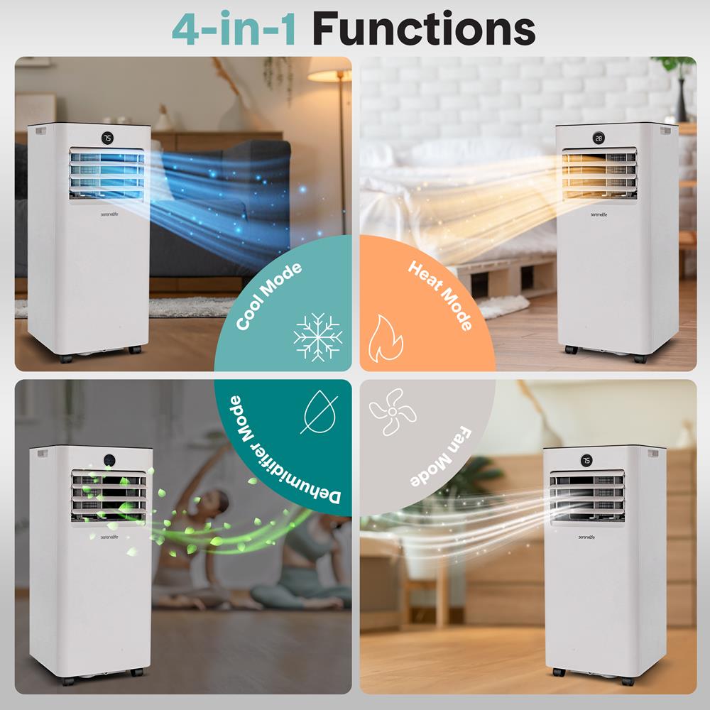 Serenelife Portable AC 8000 BTU Mobile Klimaanlage Weiß