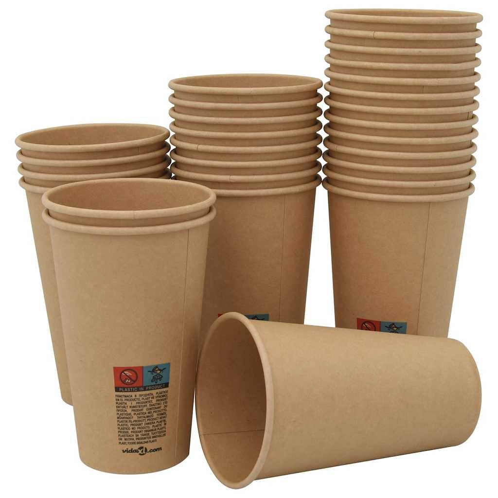 vidaXL Pappbecher mit Deckel 8oz 200ml 1000 Stück auslaufsicher