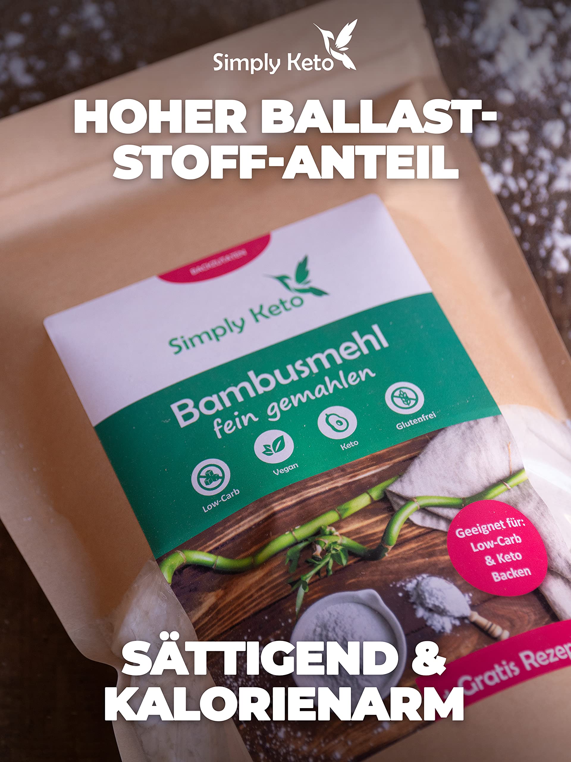 Simply Keto Bambusmehl 300g Low Carb glutenfrei vegan