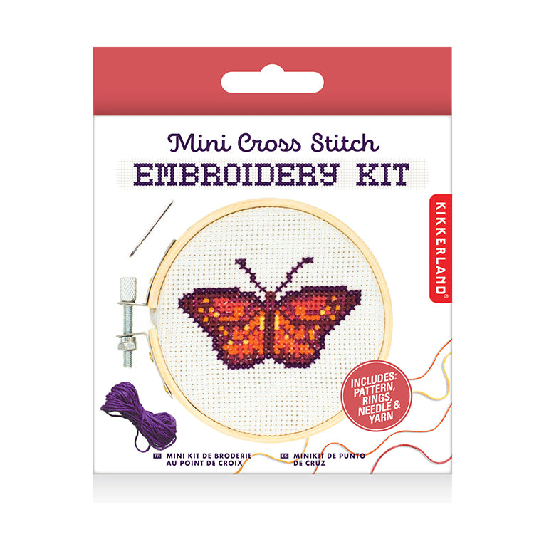 Kikkerland Crafters Butterfly Stickset Kreuzstich Mini