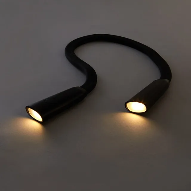 Kikkerland Hands-Free Book Light Leselampe USB Bernstein Weiß