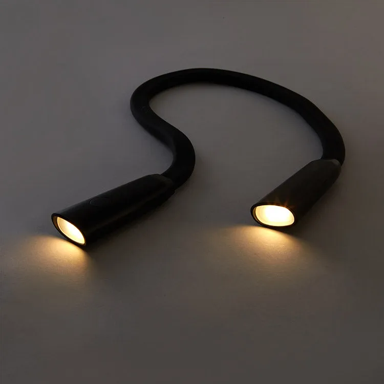 Kikkerland Hands-Free Book Light Leselampe USB Bernstein Weiß