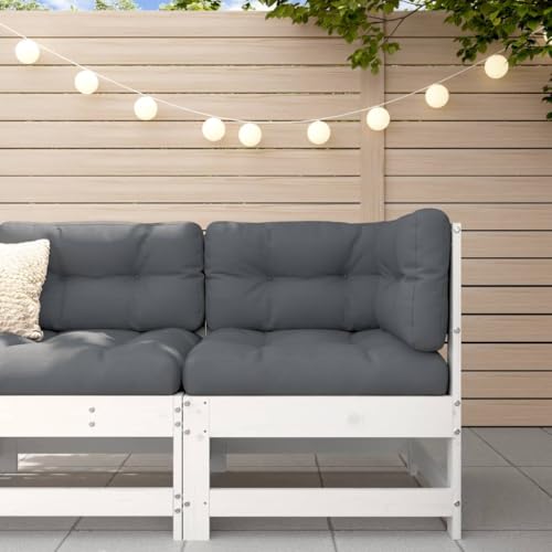 vidaXL Heim & Garten Garten-Ecksofa Weiß Kiefernholz