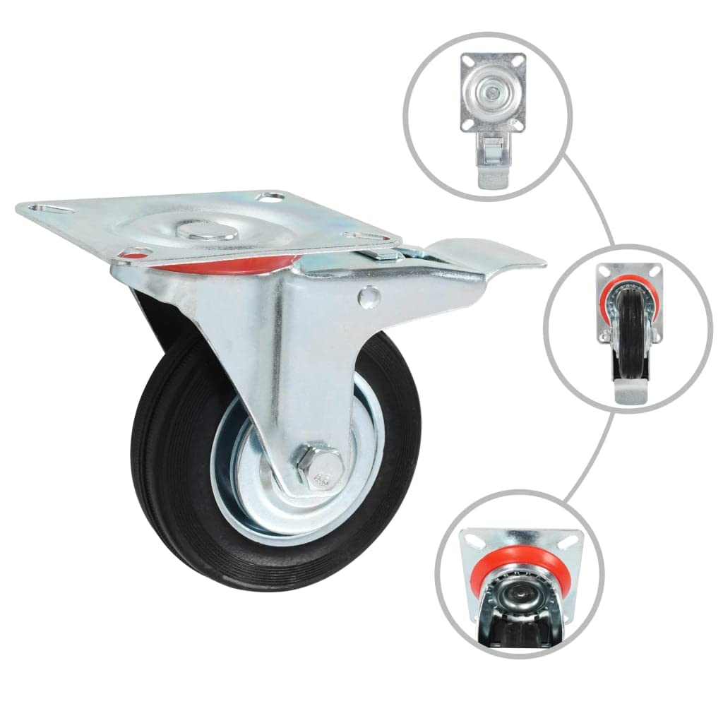 vidaXL Lenkrollen 4 Stk. 100 mm Gummi Möbelrollen Set