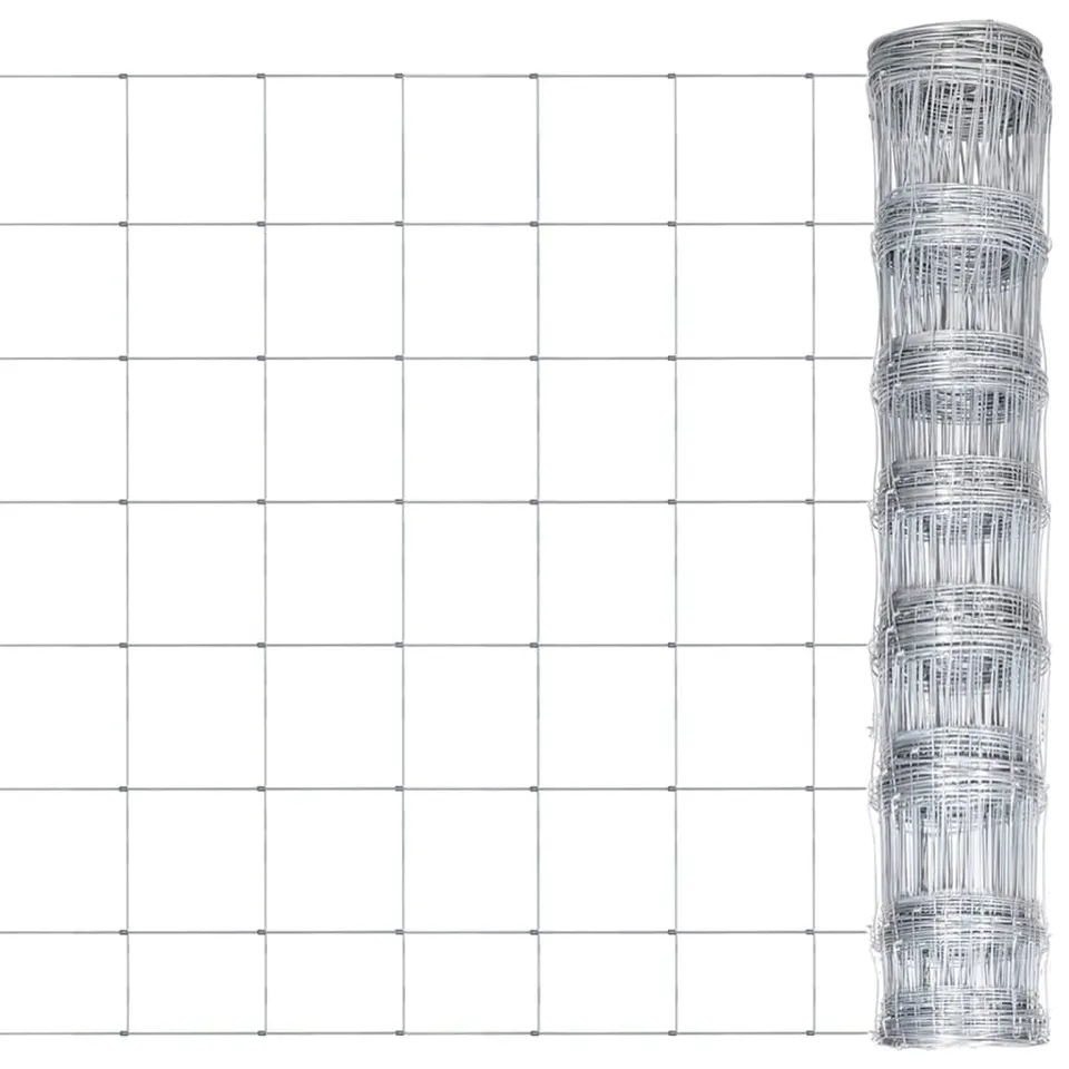 vidaXL Heim & Garten Drahtzaun Verzinkt 50x1m Silber Wildzaun
