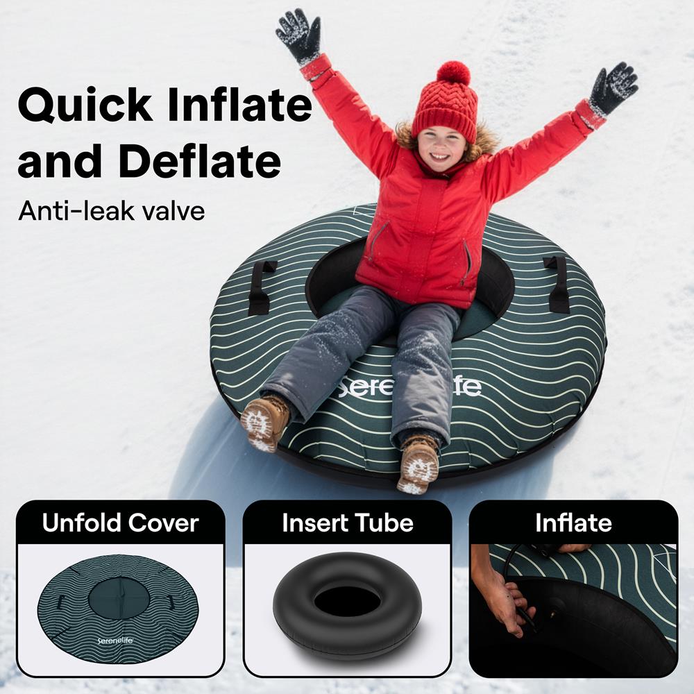 Serenelife Kids Play Snow Tube 40 Zoll Schneereifen grün