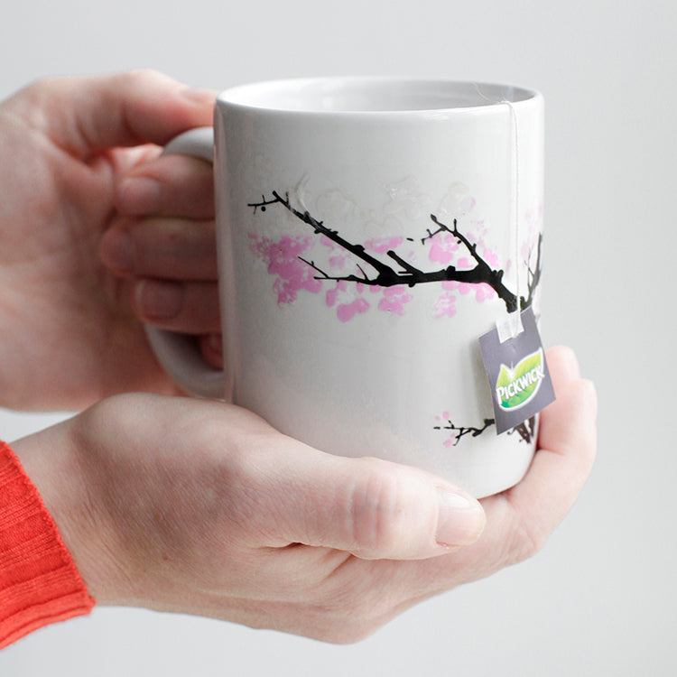 Kikkerland Blossom Morph Mug Zaubertasse Porzellan Aprikosblüte