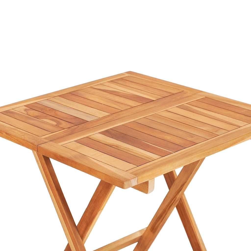 vidaXL Bistroset 3-TLG Teak Gartenmöbel Grau Kissen 3-TLG.