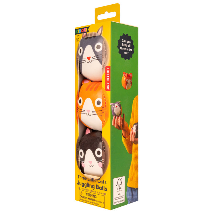 Kikkerland Kidoki Three Little Cats Jonglierbälle 3er Set