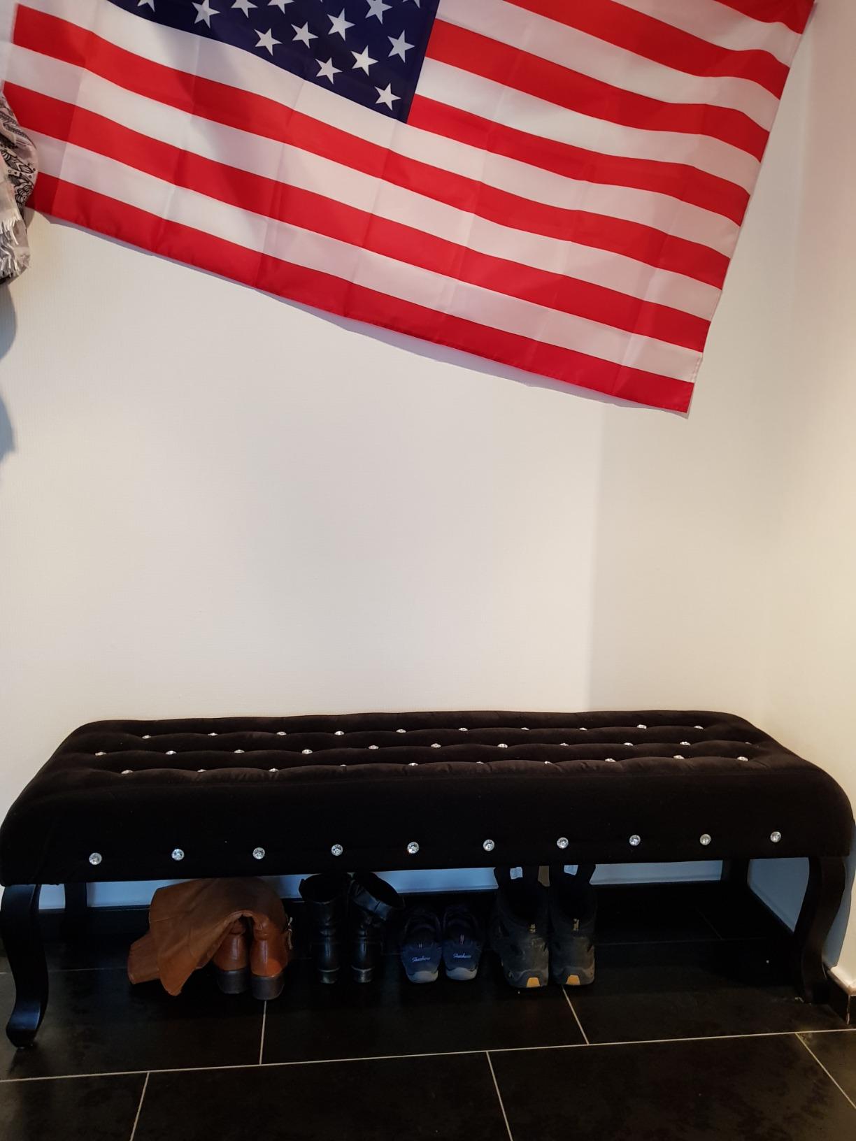 vidaXL Sitzbank Schwarz Samt 157 cm Kristallknöpfe