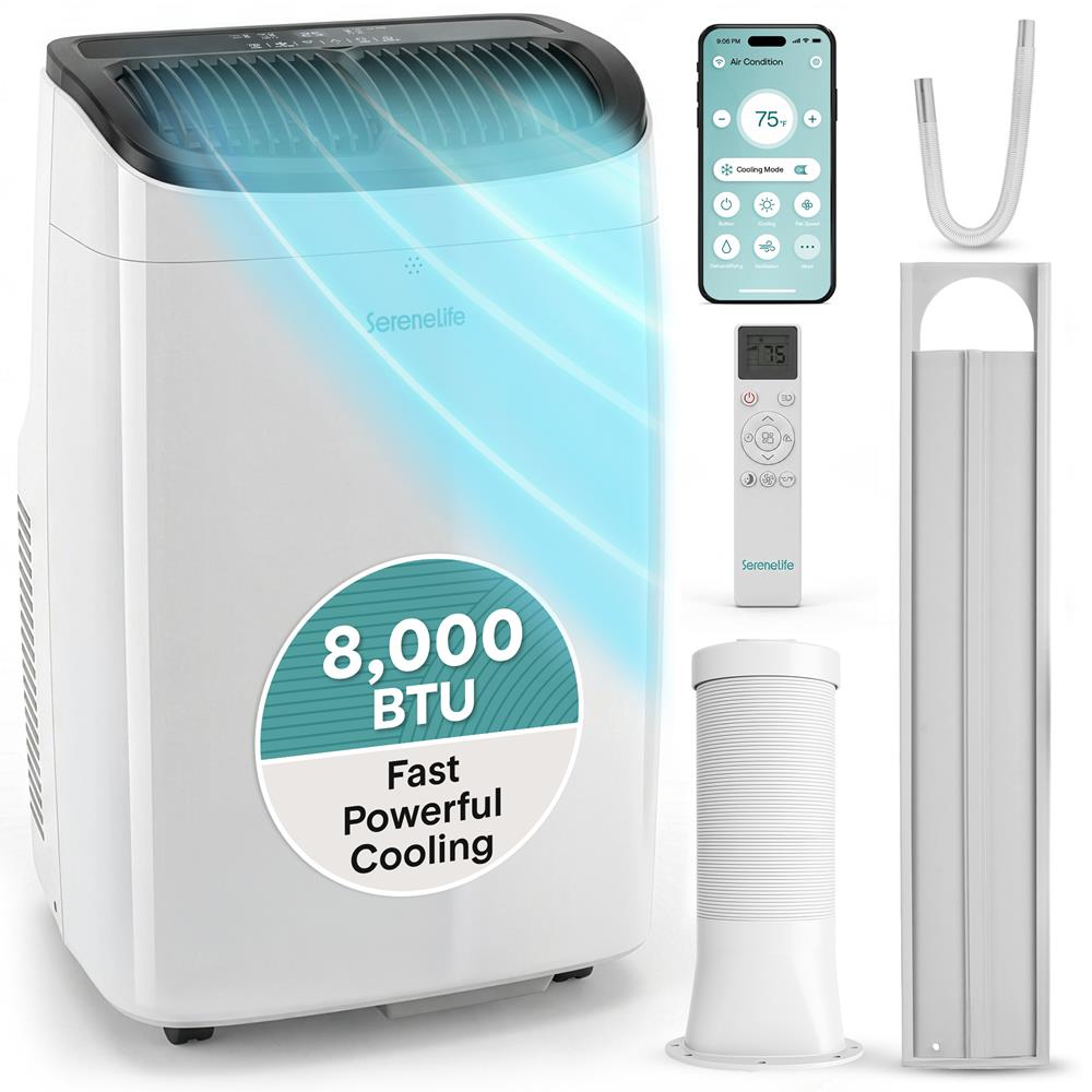 Serenelife Mobile Klimaanlage Grau 8000 BTU WiFi