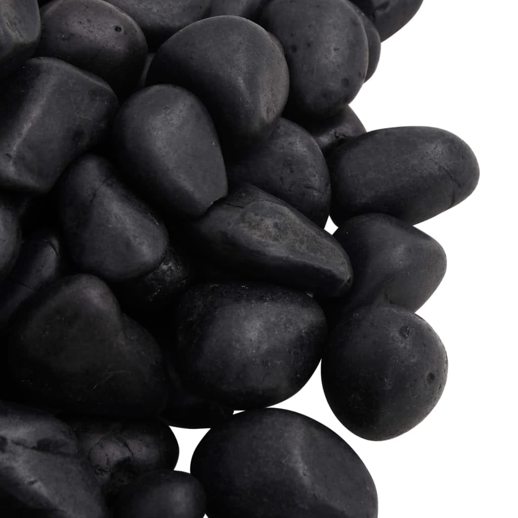 vidaXL Tierbedarf Polierte Kiesel Schwarz 25 kg 2-5 cm