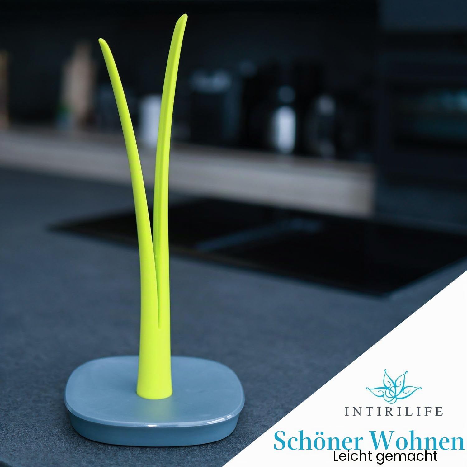 Intirilife Küchenrollenhalter Blatt-Optik Grün 32,5 cm Plastik