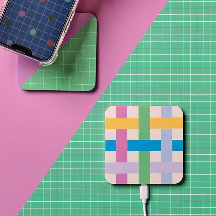 Kikkerland Inkerie Wireless Charger Grid Ladegerät 15W bunt
