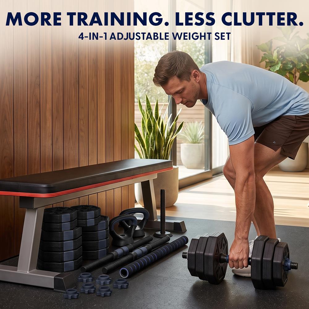 Serenelife Squatz 4-in-1 Hantelset 45 lbs Schwarz Navy