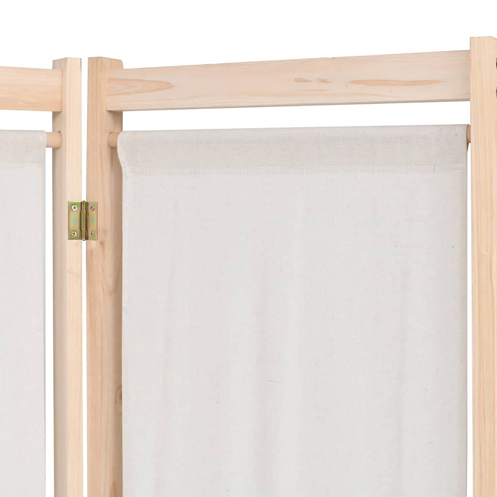 vidaXL Möbel Raumteiler Creme 5-teilig 200x170 cm Stoff