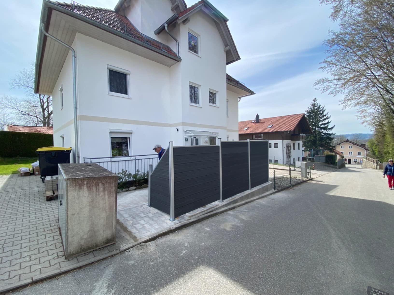 vidaXL Heim & Garten Zaunelement WPC Grau Sichtschutz
