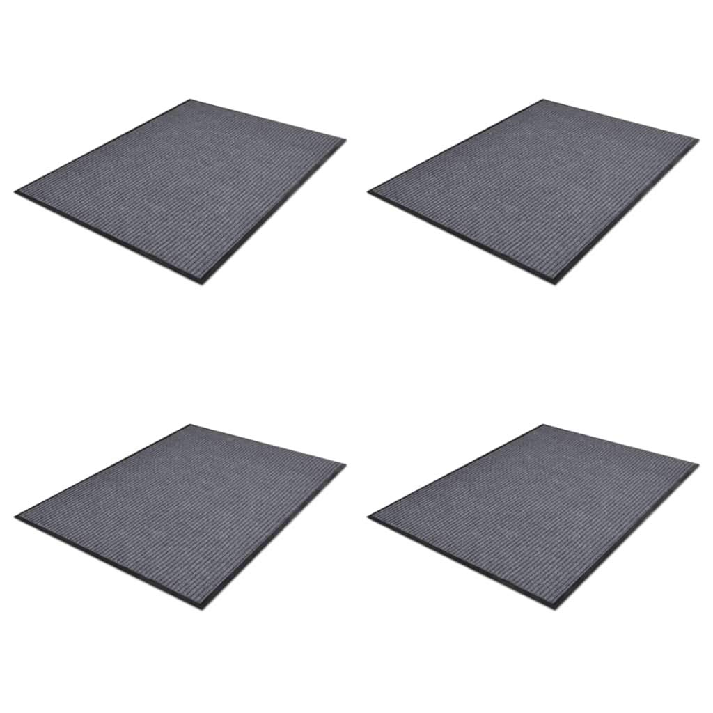 vidaXL Türmatten 2 Stück PVC Fußmatte grau 90x60 cm rutschfest