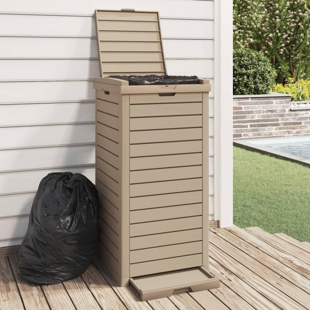 vidaXL Heim & Garten Mülltonne 118L Hellbraun 41x41x86