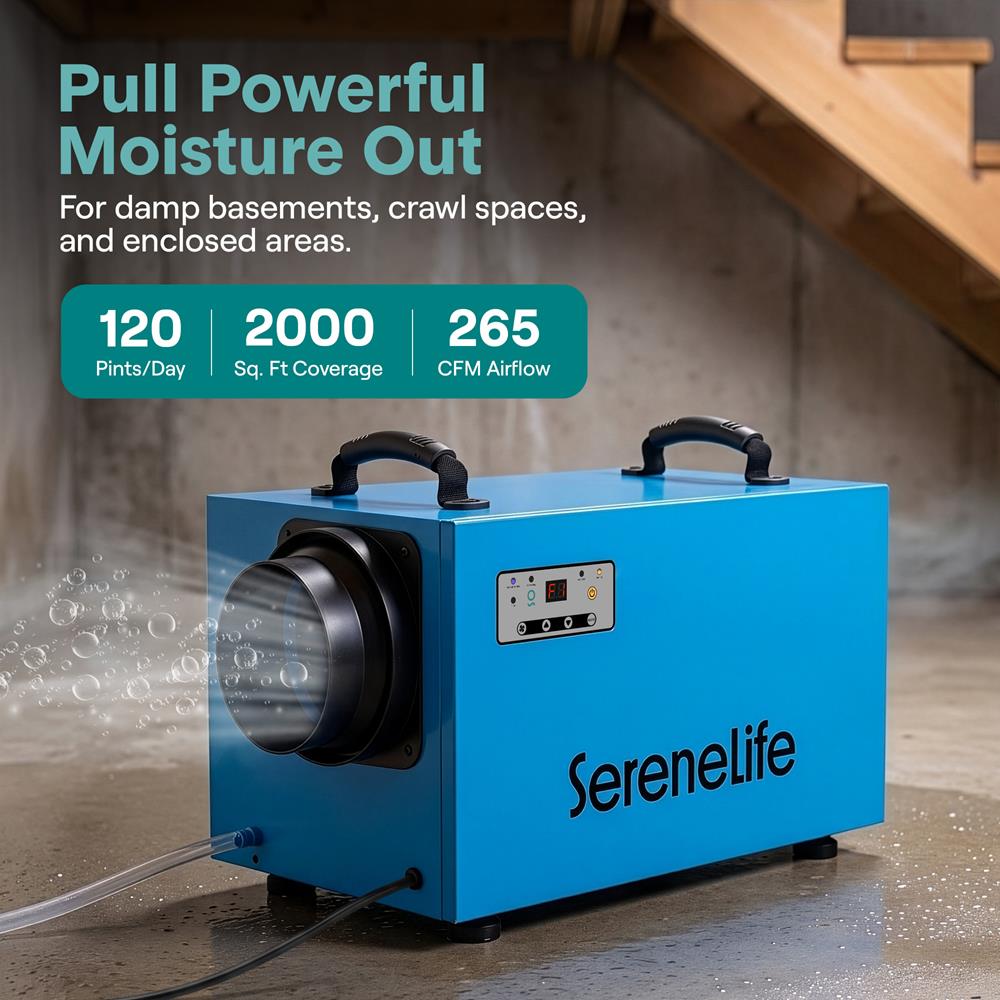 Serenelife DeHumidifiers Luftentfeuchter blau 58 L leise