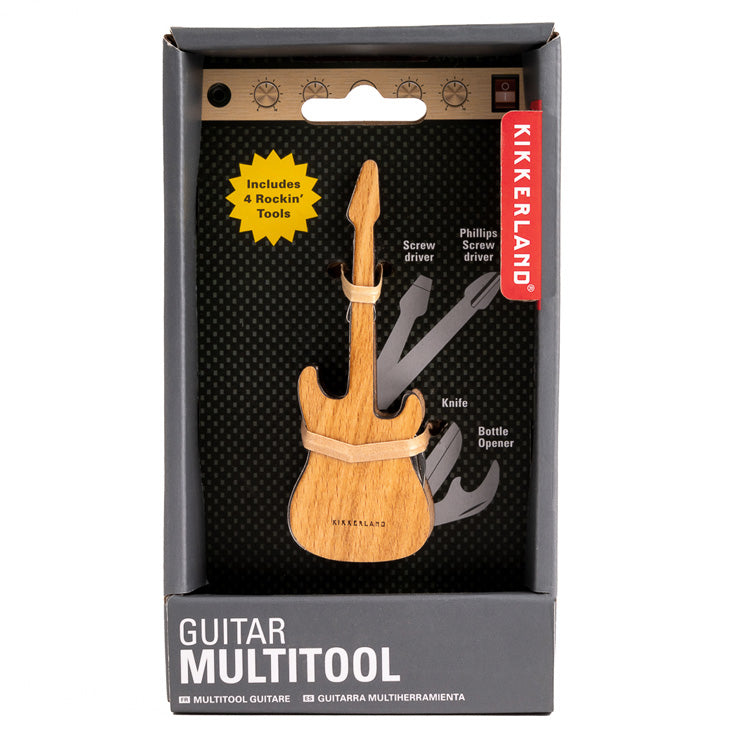 Kikkerland Guitar Multi-Tool Buche Edelstahl 3-teilig