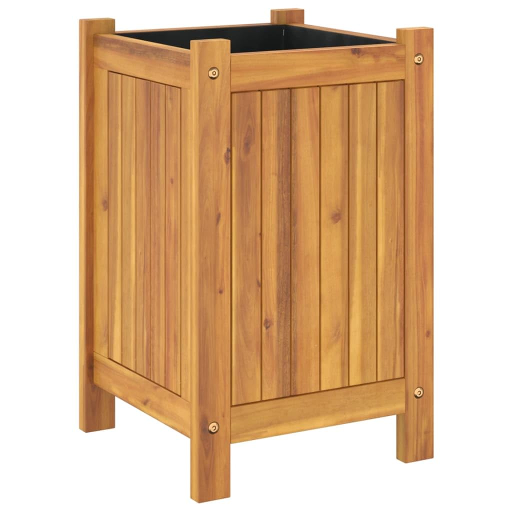 vidaXL Pflanzkübel Akazie 31x31x50 cm mit Einlage