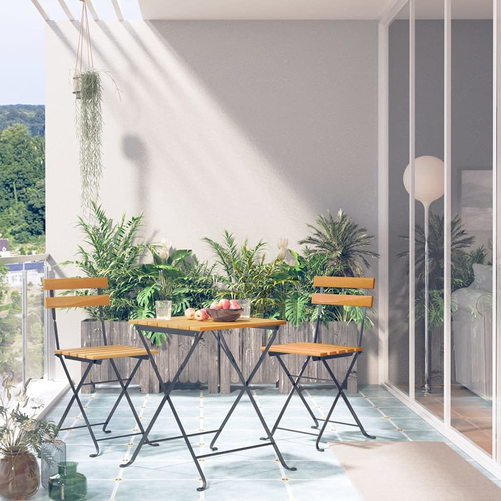 vidaXL Heim & Garten Bistroset 3-tlg Balkonset Akazienholz klappbar