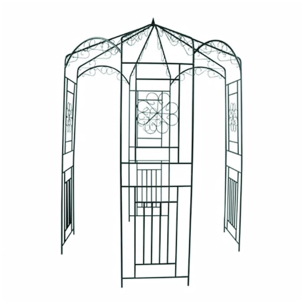 vidaXL Rosenpavillon 250 cm Schmiedeeisen dunkelgrün Rankhilfe