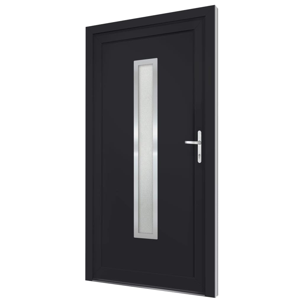 vidaXL Heim & Garten Haustür Anthrazit PVC Isolierverglasung sicher