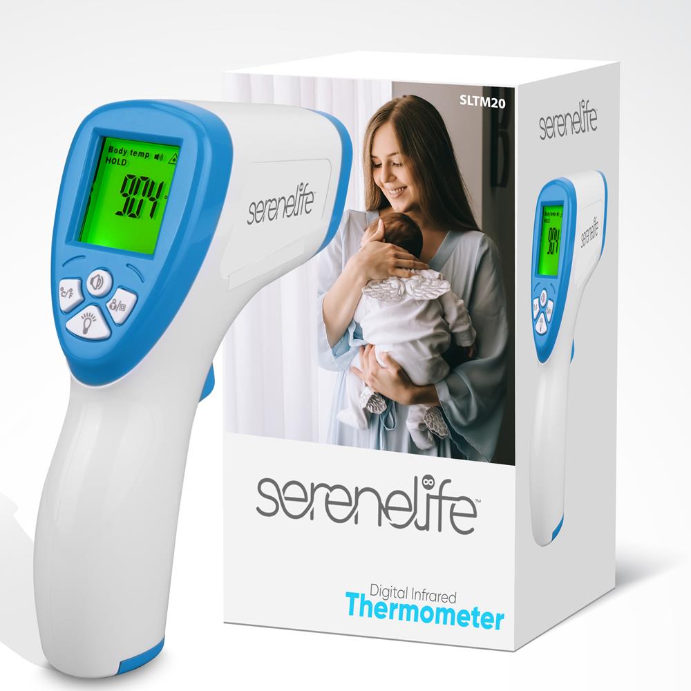 SereneLife Fieberthermometer kontaktlos Infrarot LCD Alarm