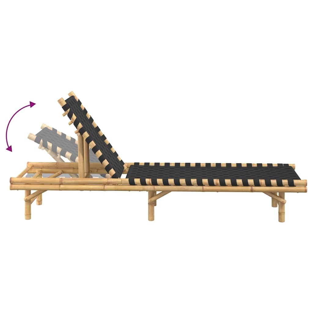 vidaXL Heim & Garten Sonnenliege Bambus Schwarz 55x200x30 cm