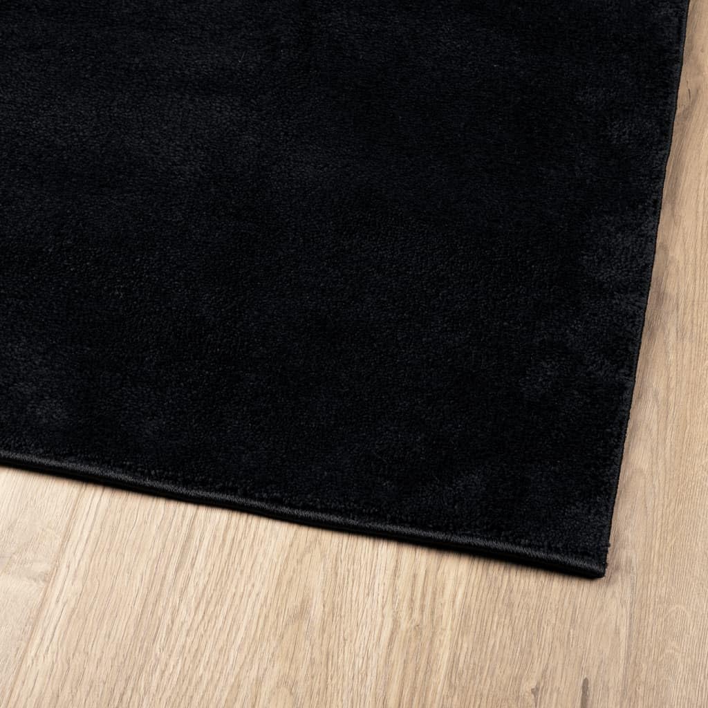 vidaXL Teppich Oviedo Kurzflor schwarz 240x240 cm