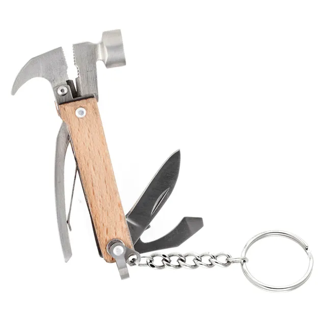 Kikkerland Mini Hammer Multitool 6 in 1 mit Schlüsselring
