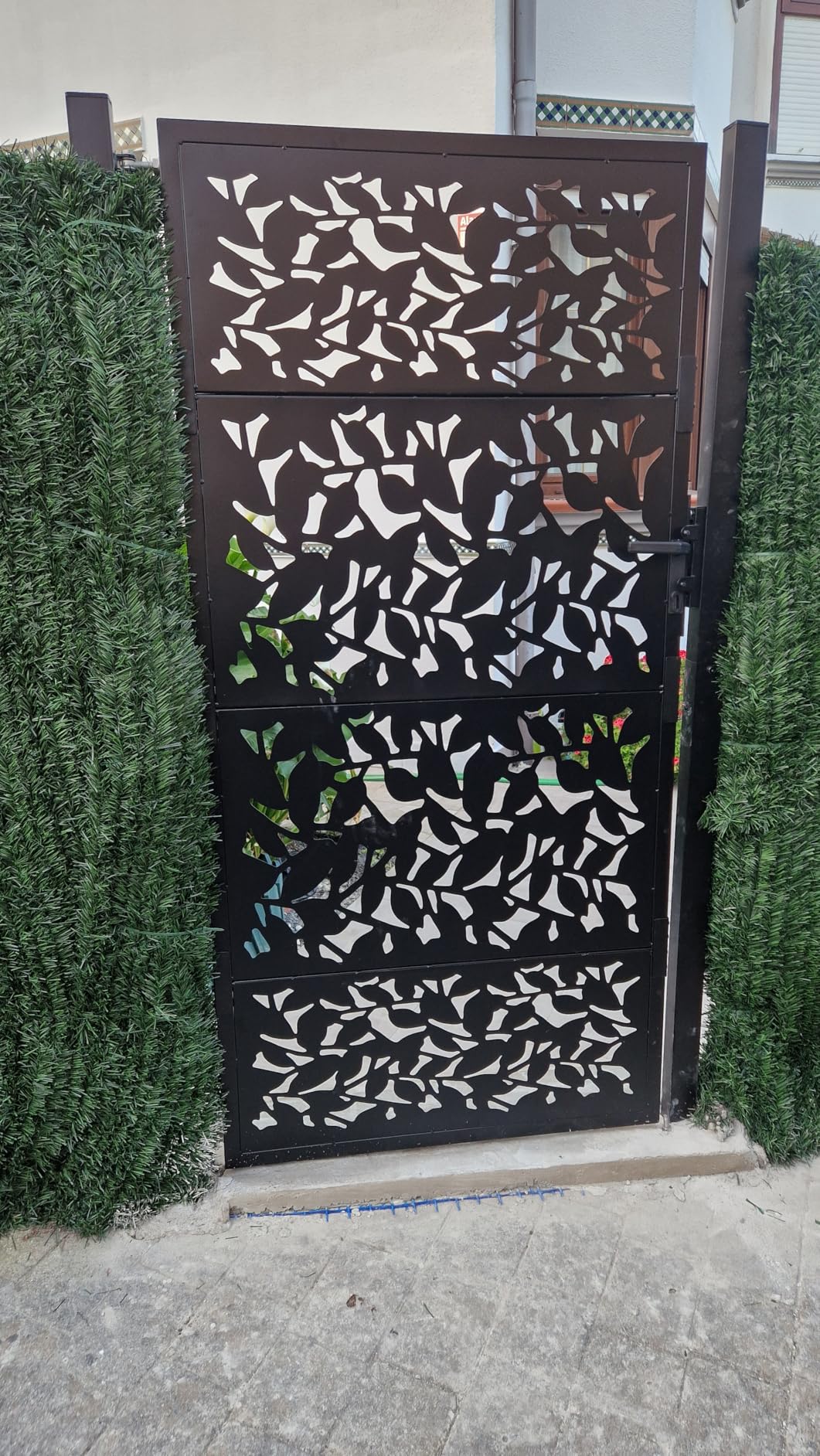 vidaXL Heim & Garten Gartentor 100x175cm Schwarz Stahl