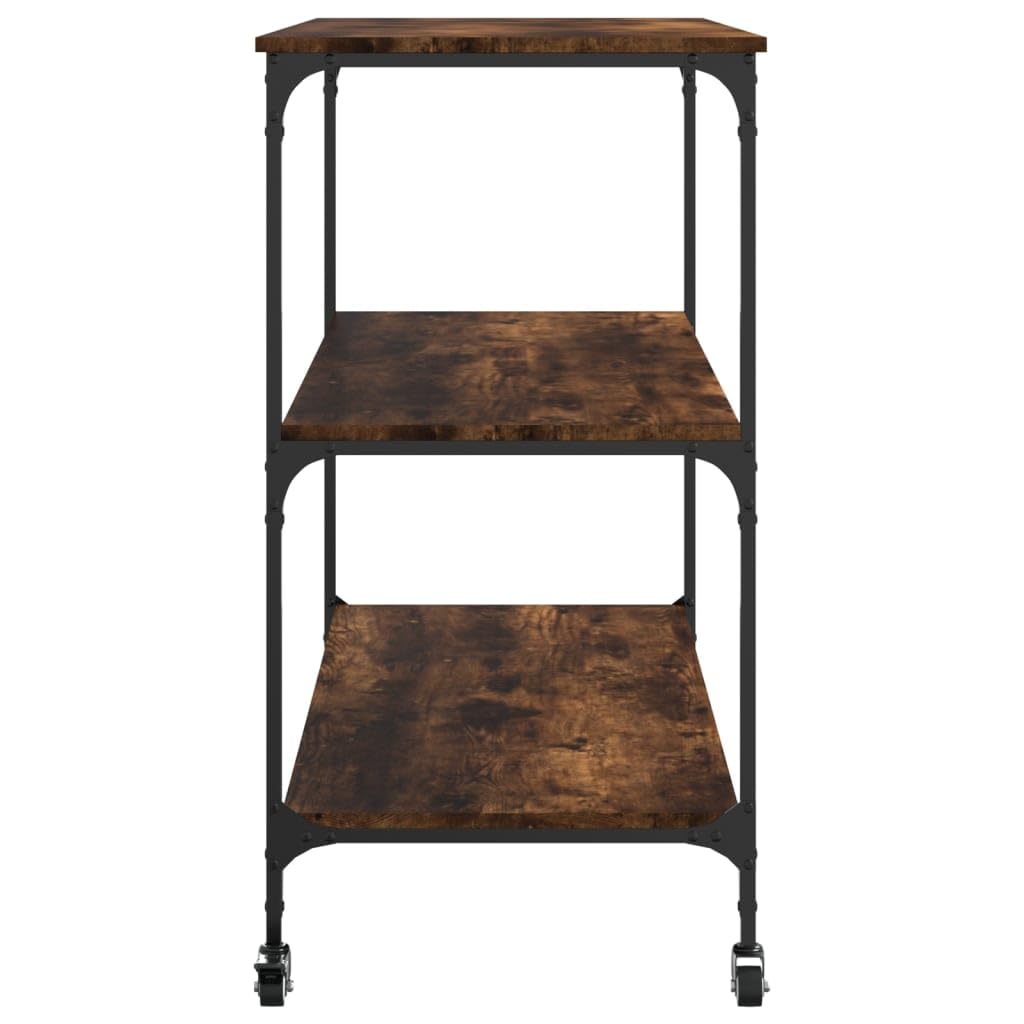 vidaXL Küchenwagen Räuchereiche 102x50x95 cm Rollen
