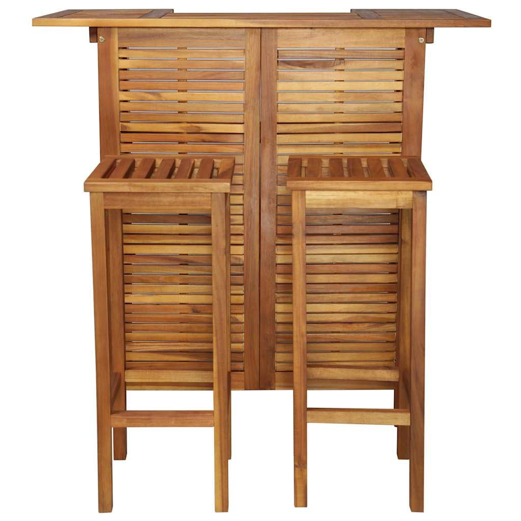 vidaXL Bartisch Set 3-tlg Akazienholz 110x50x105 cm Ölfinish