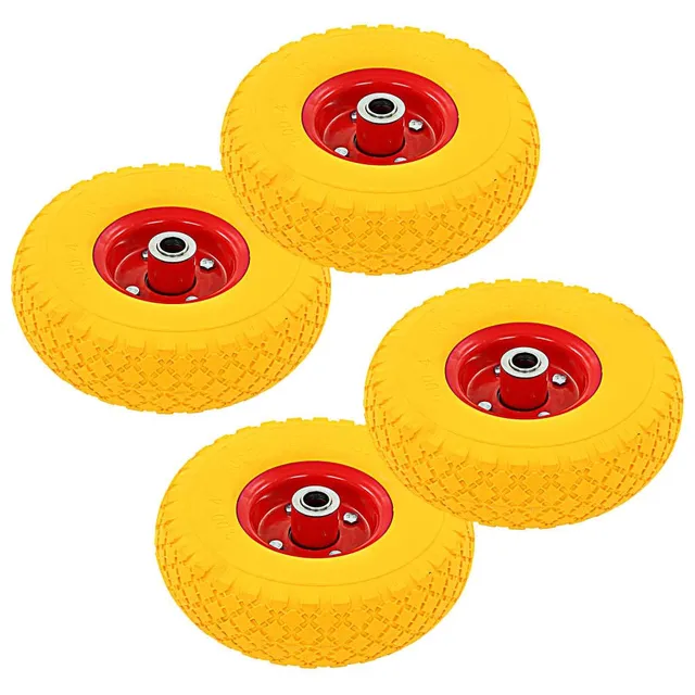 vidaXL Sackkarrenräder 4 Stk. PU 3.00-4 Vollgummireifen