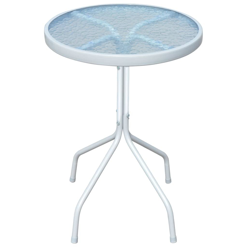 vidaXL Bistroset 3-tlg Stahl Schwarz Balkonset Glastisch