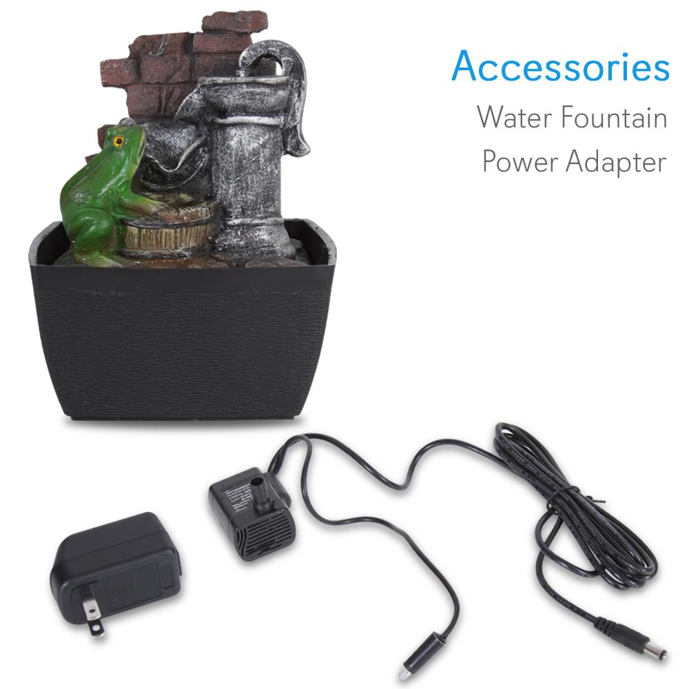 Serenelife Furniture Tischbrunnen LED mit Pumpe 17x13x12cm