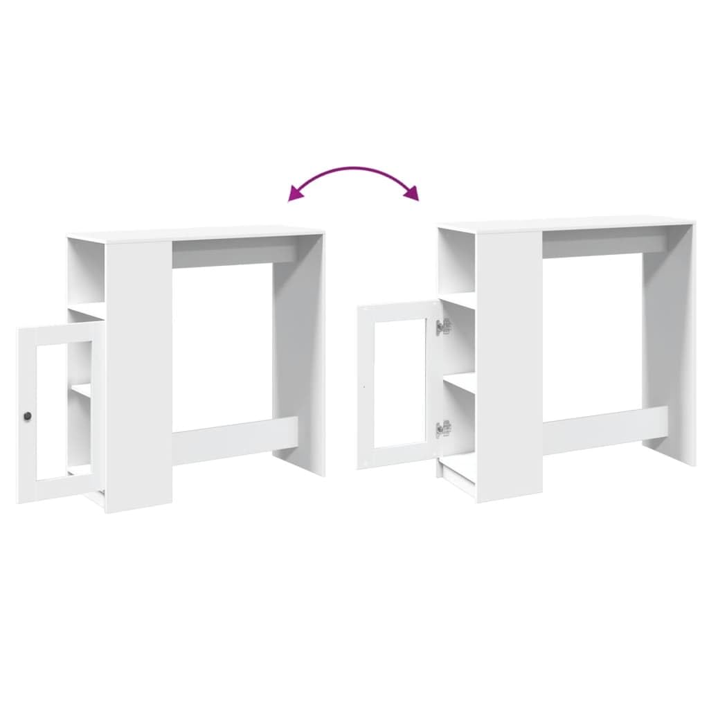 vidaXL Bartisch Weiß 101x40x103,5 cm Holzwerkstoff mit Regal