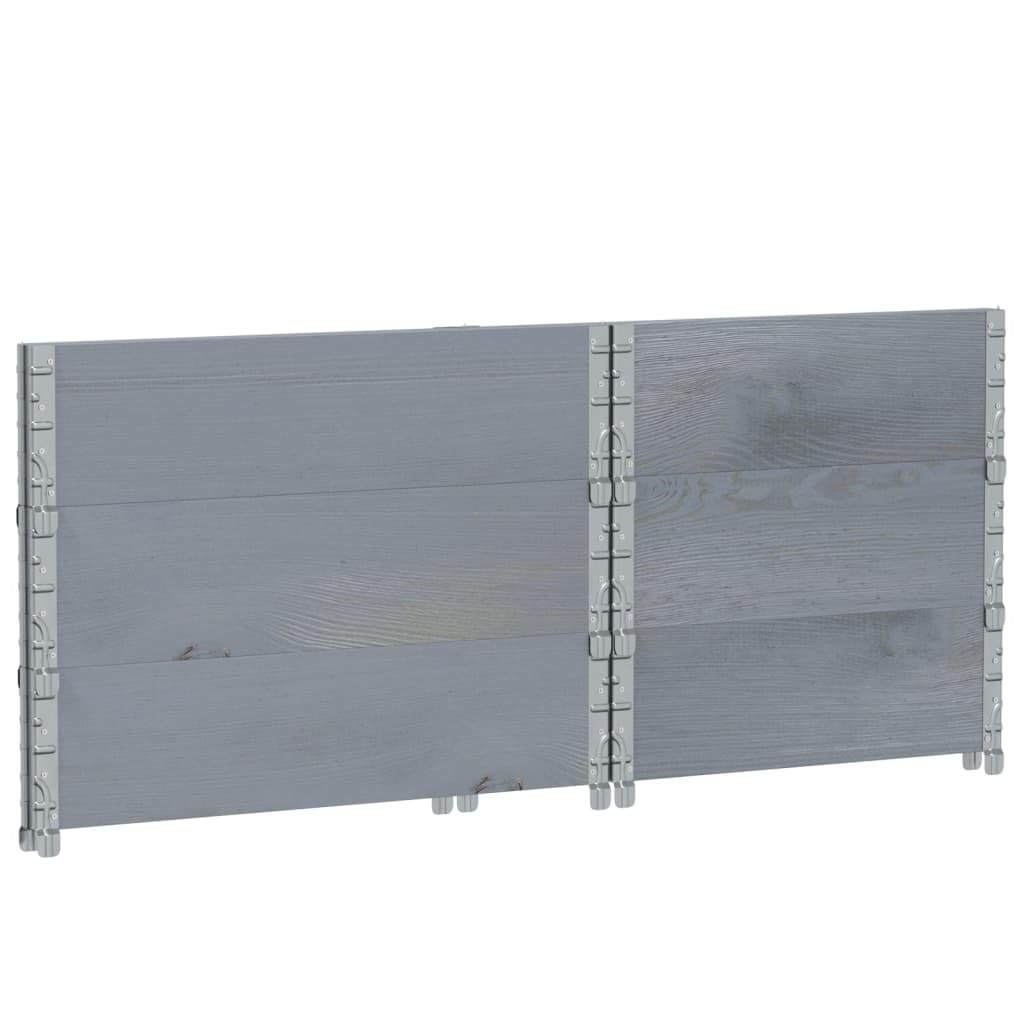 vidaXL Palettenrahmen 3 STK Kiefer Grau 120x80 Hochbeet