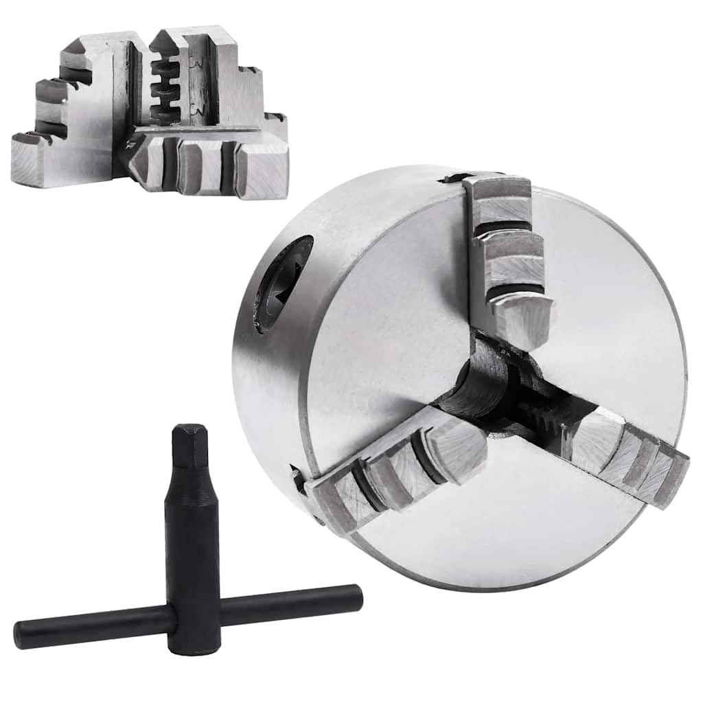 vidaXL Drehfutter 3-Backen Selbstzentrierend 80 mm Stahl