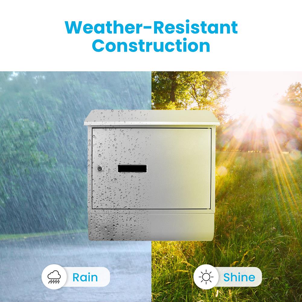 Serenelife Wandbriefkasten Stahl abschließbar wetterfest